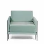 Armchairs - Square French Armchair Bed 80 x 80 in Fixed Armrest Fabrics: Colors - Brunei Velvet / 33 - DUCK BLUE - LIKOOLIS