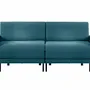 Armchairs - French sofa bed 2/3 seater BOSS DUO 160 LARGE removable armrests : Colour - Fabric / AQUAMA GREEN - Filo - Green - LIKOOLIS