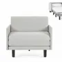 Fauteuils - Fauteuil lit Français 1 Place ROLLER 80 MEDIUM accoudoirs amovibles : Coloris - CUIR - Blanc 010 - LIKOOLIS