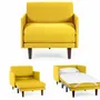 Armchairs - French 1-seater armchair bed PACHA 70 MEDIUM removable armrests : Colour - Fabric / MUSTARD YELLOW - Filo - Yellow - LIKOOLIS