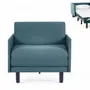 Armchairs - French 1-seater armchair bed ROLLER 80 MEDIUM with removable armrests : Colour - Fabric / AQUAMA GREEN - Filo - Green - LIKOOLIS