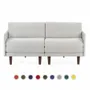 Armchairs - PACHA DUO 140 MEDIUM 2-seater French sofa bed with removable armrests: Colour - LEATHER - White 010 - LIKOOLIS