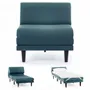 Armchairs - PACHA 70 SMALL 1-seater French armchair bed without armrests: Colour - Fabric / AQUAMA GREEN - Filo - Green - LIKOOLIS