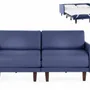 Armchairs - French 2-seater sofa bed PACHA DUO 160 MEDIUM removable armrests : Colour - LEATHER - Blue 0857 - LIKOOLIS