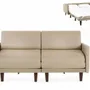 Armchairs - French sofa bed 2/3 places PACHA DUO 140 LARGE removable armrests : Colour - LEATHER - Putty Beige 0809 - LIKOOLIS