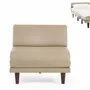 Fauteuils - Fauteuil lit Français 1 Place PACHA 80 SMALL sans accoudoirs : Coloris - CUIR - Beige Mastic 0809 - LIKOOLIS