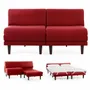 Fauteuils - Canapé convertible Français 2places PACHA DUO 140 SMALL sans accoudoirs : Coloris - Tissu / ROUGE - FIlo - Red - LIKOOLIS