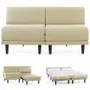 Armchairs - PACHA DUO 140 SMALL 2-seater French sofa bed without armrests : Colour - Fabric / SHELL - Filo - Marfil - LIKOOLIS