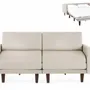 Armchairs - French sofa bed 2/3 places PACHA DUO 160 LARGE removable armrests : Colour - Fabric / HEATHER BROWN - Filo - Taupe - LIKOOLIS