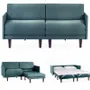 Armchairs - PACHA DUO 140 MEDIUM 2-seater French sofa bed with removable armrests: Colour - Fabric / AQUAMA GREEN - Filo - Green - LIKOOLIS