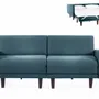 Armchairs - French sofa bed 2/3 seater PACHA DUO 140 LARGE removable armrests : Colour - Fabric / AQUAMA GREEN - Filo - Green - LIKOOLIS