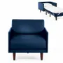 Armchairs - French 1-seater armchair bed PACHA 70 MEDIUM removable armrests : Colour - Artificial leather / NAVY - Combi - DARK BLUE - LIKOOLIS