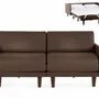 Armchairs - PACHA DUO 160 MEDIUM 2-seater French sofa bed with removable armrests: Colour - LEATHER - Taupe brown 0813 - LIKOOLIS