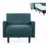 Fauteuils - Fauteuil lit Français 1 Place ROLLER 80 LARGE accoudoirs amovibles : Coloris - Tissu / VERT AQUAMA - Filo - Vert - LIKOOLIS
