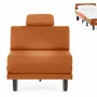 Armchairs - French 1-seater armchair bed ROLLER 80 SMALL without armrests : Colour - LEATHER - Orange 0837 - LIKOOLIS