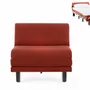 Armchairs - French 1-seater armchair bed ROLLER 80 SMALL without armrests : Colour - LEATHER - Orange 0837 - LIKOOLIS