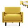 Fauteuils - Fauteuil lit Français 1 Place ROLLER 80 LARGE accoudoirs amovibles : Coloris - Tissu / JAUNE MOUTARDE - Filo - Yellow - LIKOOLIS