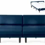 Armchairs - French 2/3 Seater Sofa Bed ROLLER DUO 160 SMALL without armrests : Colour - Artificial-leather / NAVY - Combi - DARK BLUE - LIKOOLIS