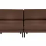 Armchairs - French 2/3 seater sofa bed BOSS DUO 160 MEDIUM removable armrests : Colour - LEATHER - Taupe brown 0813 - LIKOOLIS