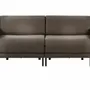 Armchairs - French 2/3 seater sofa bed BOSS DUO 160 MEDIUM removable armrests : Colour - LEATHER - Taupe brown 0813 - LIKOOLIS