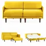 Armchairs - PACHA DUO 140 MEDIUM 2-seater French sofa bed with removable armrests: Colour - Fabric / MUSTARD YELLOW - Filo - Yellow - LIKOOLIS