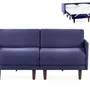 Armchairs - PACHA DUO 160 MEDIUM 2-seater French sofa bed with removable armrests: Colour - Fabric / NAVY BLUE - Filo - Blue - LIKOOLIS