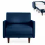 Fauteuils - Fauteuil lit Français 1 Place PACHA 80 LARGE accoudoirs amovibles : Coloris - Cuir-artificiel / MARINE - Combi - BLEU FONCé - LIKOOLIS
