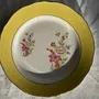 Everyday plates - Set of 4 small antique dessert plates with yellow rim D18 - OFFICE OBJETS