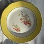 Everyday plates - Set of 4 small antique dessert plates with yellow rim D18 - OFFICE OBJETS