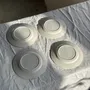 Everyday plates - Set of 4 small antique dessert plates with yellow rim D18 - OFFICE OBJETS
