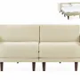 Armchairs - PACHA DUO 160 MEDIUM 2-seater French sofa bed with removable armrests : Colour - Fabric / CASE - Filo - Marfil - LIKOOLIS