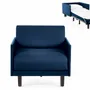Armchairs - French 1-seater armchair bed ROLLER 80 MEDIUM removable armrests: Colour - Artificial-leather / NAVY - Combi - DARK BLUE - LIKOOLIS