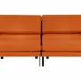 Fauteuils - Canapé lit Français 2/3 places BOSS DUO 160 MEDIUM accoudoirs amovibles : Coloris - CUIR - Orange 0837 - LIKOOLIS
