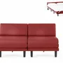 Armchairs - French 2/3 Seater Sofa Bed ROLLER DUO 160 SMALL without armrests : Colour - Fabric / ORANGE - Filo - Orange - LIKOOLIS