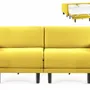 Armchairs - French 2-seater sofa bed ROLLER DUO 140 LARGE removable armrests: Colour - Fabric / MUSTARD YELLOW - Filo - Yellow - LIKOOLIS