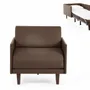 Armchairs - PACHA 70 MEDIUM 1-seater French armchair bed with removable armrests: Colour - LEATHER - Taupe brown 0813 - LIKOOLIS