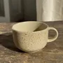 Tasses et mugs - Lot de 4 tasses à café vintage en grès beige moucheté brillante - OFFICE OBJETS