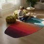 Contemporary carpets - Contemporary Hand Woven Matka Wool Area Rug - "Vessel - Sunset" - NUZRAT CARPET EMPORIOUM