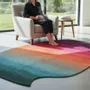 Contemporary carpets - Contemporary Hand Woven Matka Wool Area Rug - "Vessel - Sunset" - NUZRAT CARPET EMPORIOUM