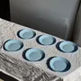 Everyday plates - Set of 6 small vintage blue dessert plates D18 (2) - OFFICE OBJETS