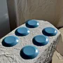 Everyday plates - Set of 6 small vintage blue dessert plates D18 (2) - OFFICE OBJETS