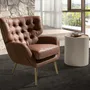 Fauteuils - Fauteuil Chester cuir marron foncé - ANGEL CERDÁ