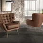 Fauteuils - Fauteuil Chester cuir marron foncé - ANGEL CERDÁ