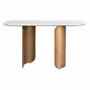 Console table - Oval half-round console table in porcelain marble and bronze-coloured - ANGEL CERDÁ