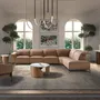 Console table - Oval half-round console table in porcelain marble and bronze-coloured - ANGEL CERDÁ