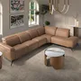 Console table - Oval half-round console table in porcelain marble and bronze-coloured - ANGEL CERDÁ