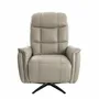 Fauteuils - Fauteuil pivotant en cuir gris - ANGEL CERDÁ