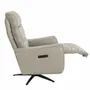 Fauteuils - Fauteuil pivotant en cuir gris - ANGEL CERDÁ