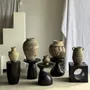 Objets de décoration - Très grand pot antique gris indonésien motifs de cernes et stries H57 - OFFICE OBJETS