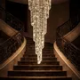 Suspensions - lustre moderne double hauteur Réf:6104 - CRISTALUX  LIGHTING DESIGN
